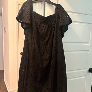 Lane Bryant Black Eyelet Midi Dress
